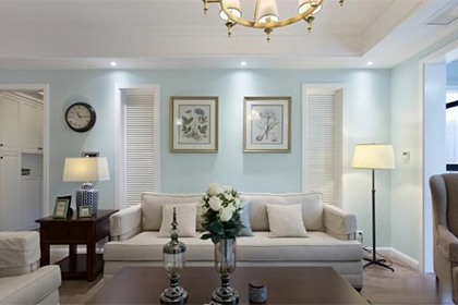 300㎡清新蓝绿的美式装修，温馨三居室，是家的感觉