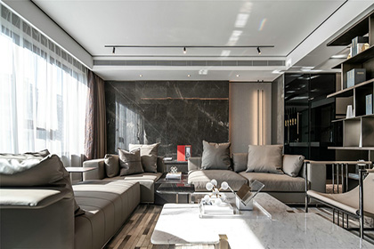 精美案例 | 401㎡ 高级灰+红，彰显个性的豪奢风范！